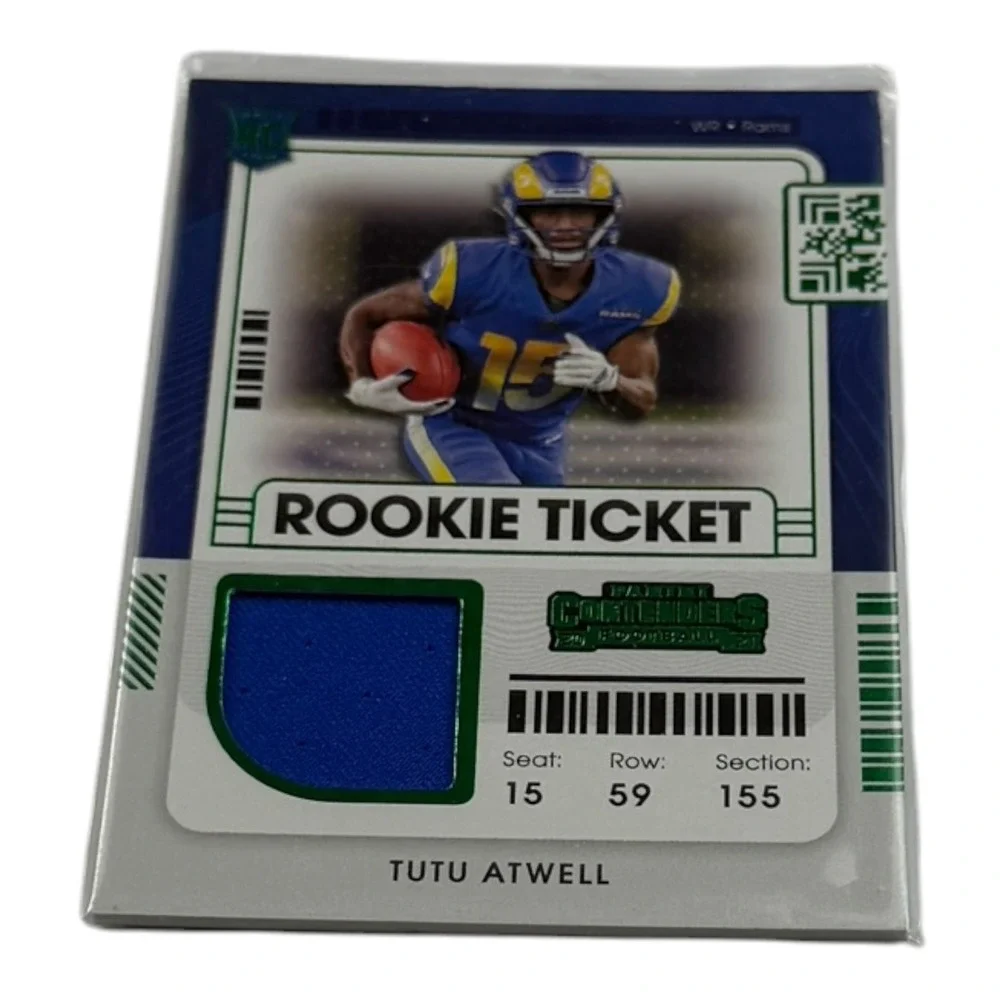 2021 Panini Contenders Tutu Atwell Rookie Ticket Jersey Relic RTS-TAT LA Rams RC